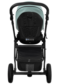 Детская коляска Roan Esso 2025 Кожа 3 в 1 с автокреслом Tutis Elo Lux Black ESSK/214/1 Misti Mint/Grey/руч.Черный