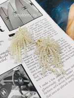 Накладка на пуговицу золотистая с жемчужной бахромой