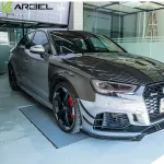 Карбоновые боковые юбки для AUDI RS3 2018-2020 8V Ауди аэродинамический обвес