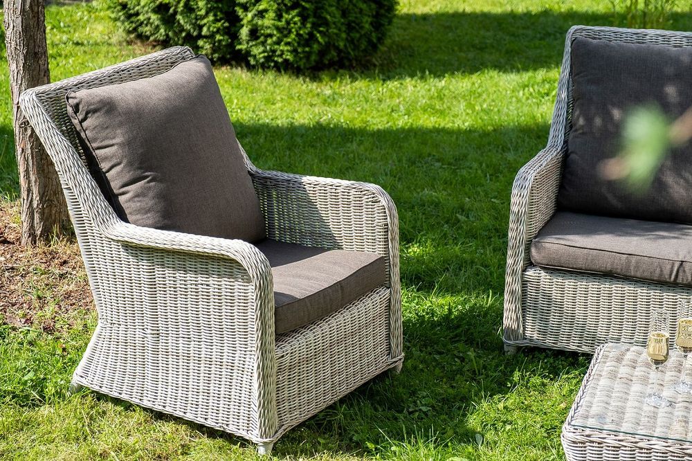 "Гляссе" лаунж-зона из искусственного ротанга, цвет бежевый