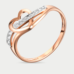 Кольцо из розового золота 585 пробы с фианитами для женщин (арт. РК2685)