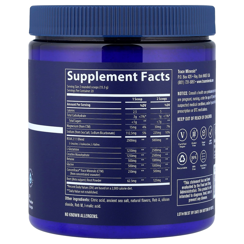 Trace, после тренировки, восстанавливающий порошок, со вкусом клубничного лимонада, 306 г (10,8 унции)