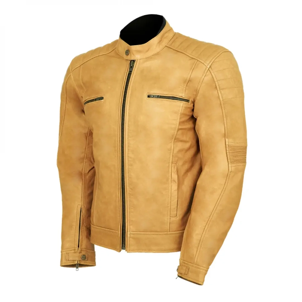 кожаная мотокуртка MCP CRISPY Yellow