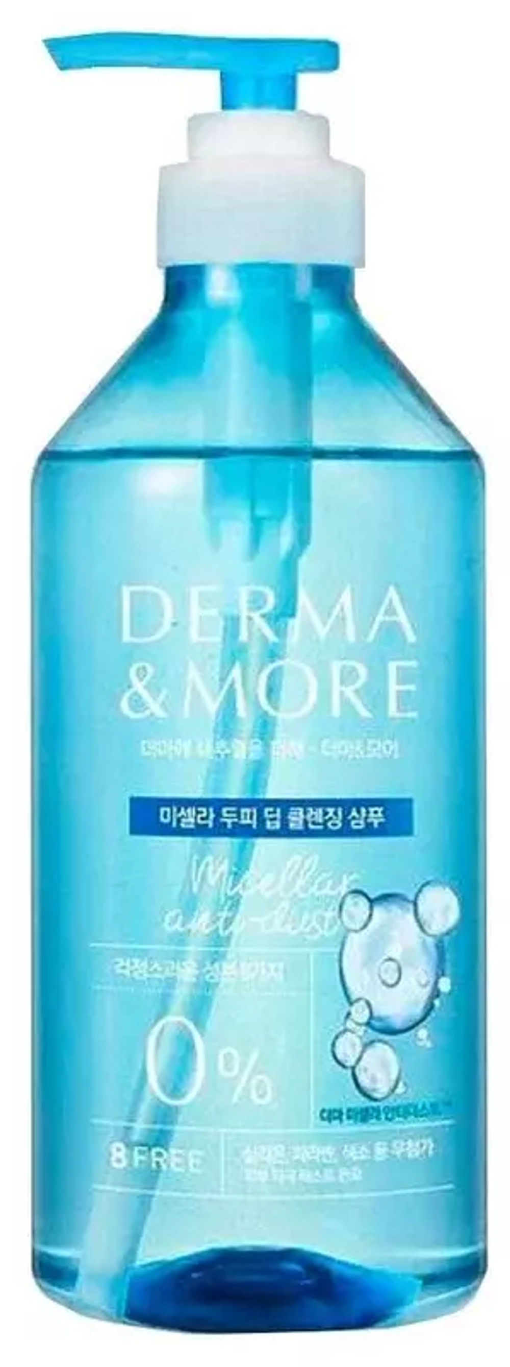 KeraSys Шампунь д/волос DERMA&MORE Мицеллярный 600мл с дозат. *10 прозр голуб