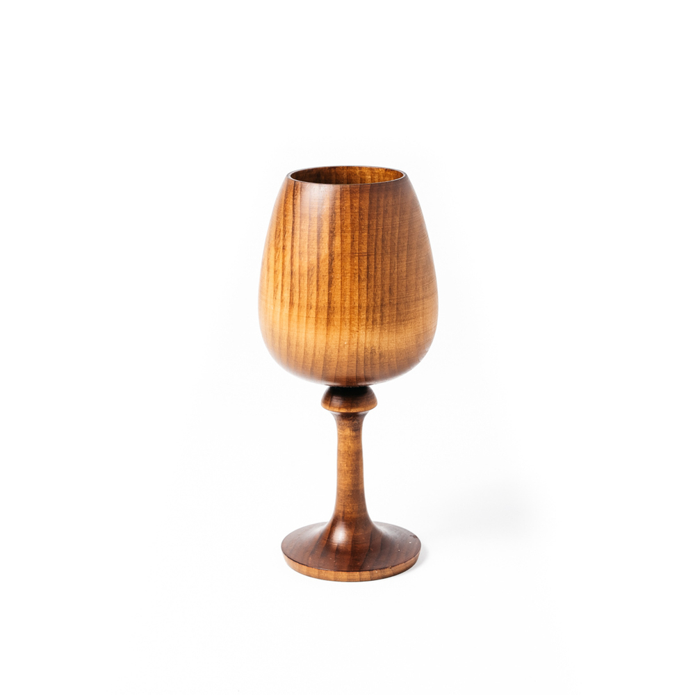 Деревянный бокал, фужер для вина из древесины кедра. G8