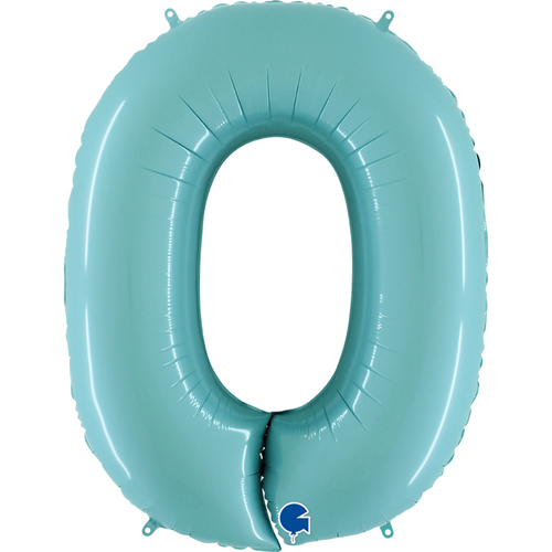 Фольгированный шар Цифра 0 голубой 102 см