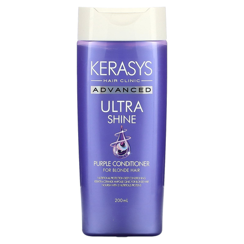 Kerasys, Фиолетовый кондиционер Advanced Ultra Shine, для светлых волос, 200 мл