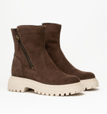 Ботинки женские натуральная кожа с мехом, коричневые