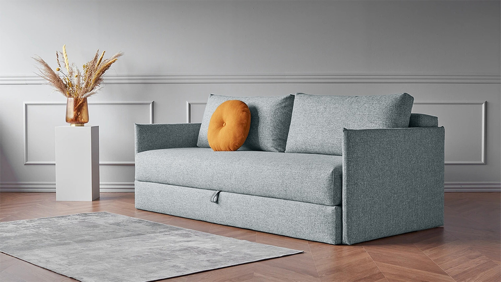 Диван Коя Лайт Strong Plus 02 208*94*80 см, Серый Рогожка Еврокнижка Фиеста