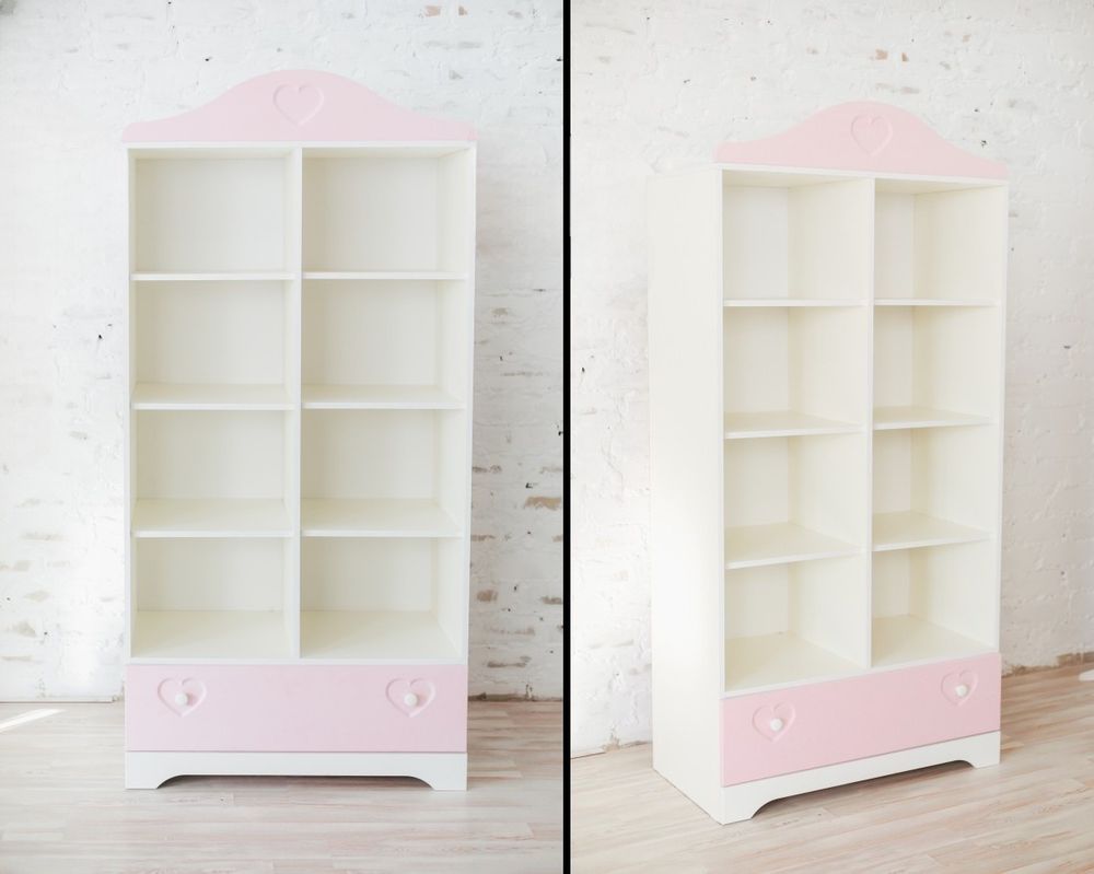 Стеллаж Сердечко МДФ белый/орхидея