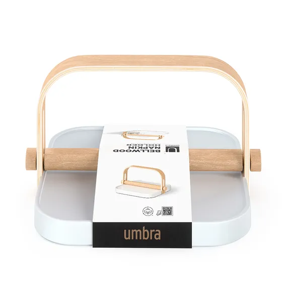 Держатель для салфеток bellwood, белый/натуральное дерево