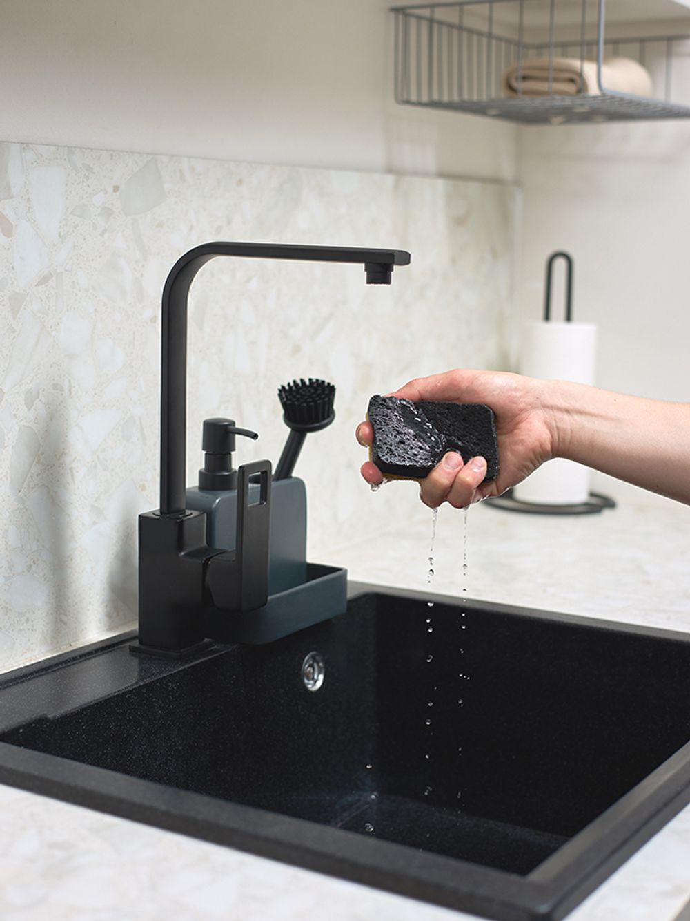 Набор губок для посуды из целлюлозы и кокосового волокна Eco Sponge, черные, 6 шт.