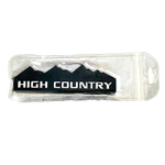 Накладки/наклейки High Country объемные ("Горная страна" 12,5х3,5см). Черный матовый с белой надписью