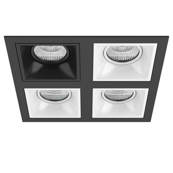 Комплект из светильников и рамки Lightstar Domino Quadro (214547+214507+214506+214506+214506) D54707060606