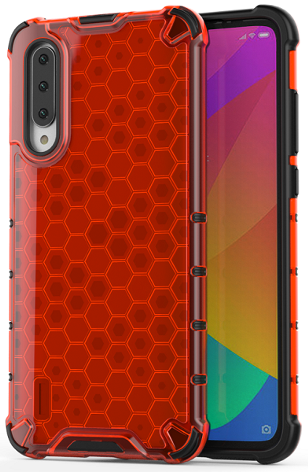 Чехол в красном корпусе для Xiaomi Mi 9 Lite и A3 Lite от Caseport, серия Honey