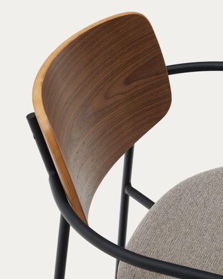 Стул Maureen со шпоном ореха и металлом в черной отделке Испания la Forma