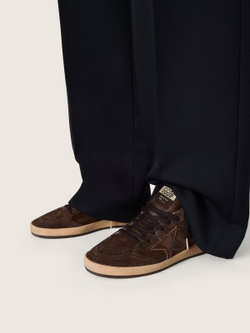 Men's Ball Star in brown suede with brown leather star