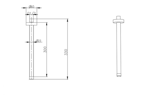 Держатель верхнего душа потолочный UNO COPPER BRUSHED