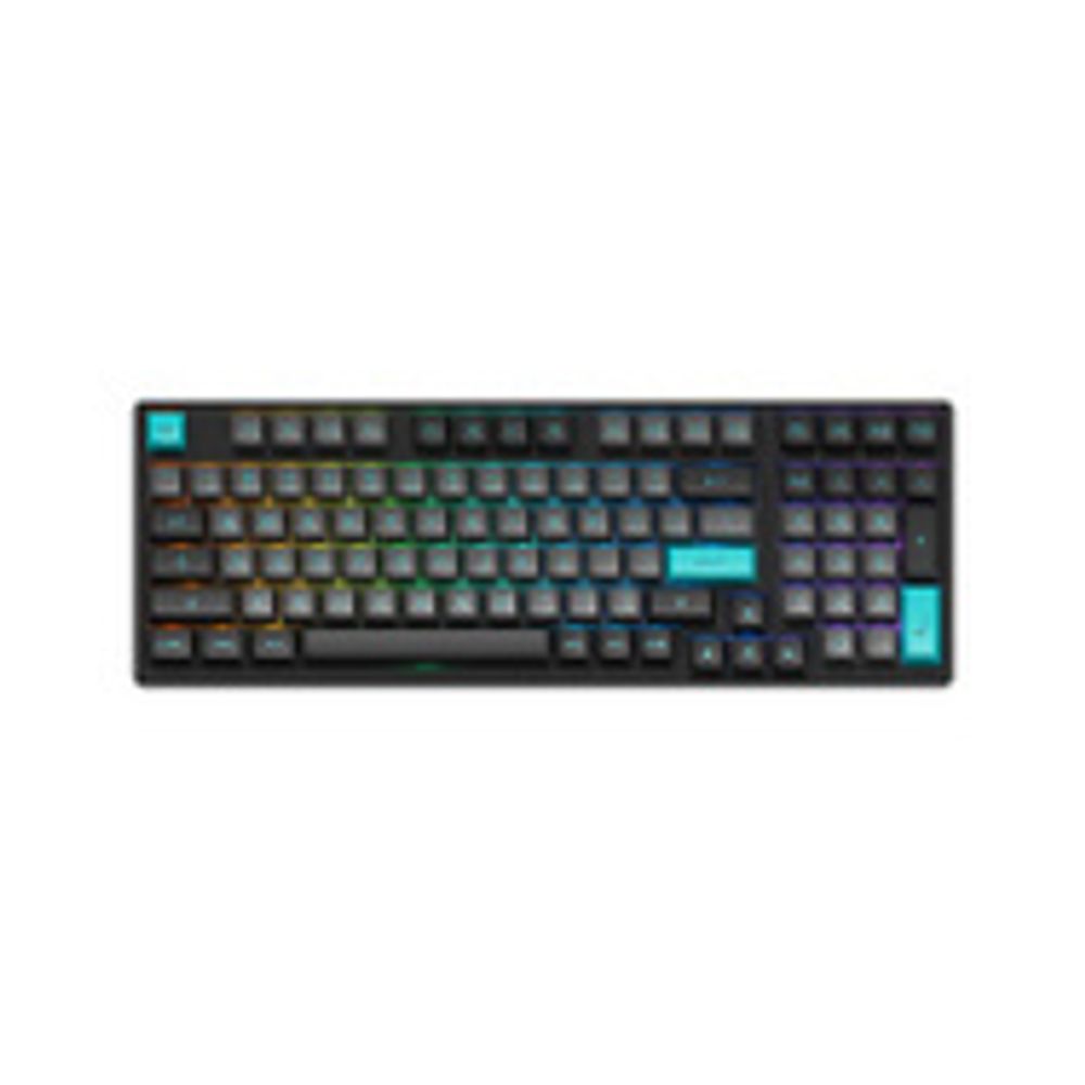 AKKO 3098B Black&amp;Cyan 3 Modes RGB Hot Swap V3 Cream Yellow Switch,ASA profile keycap