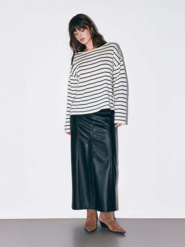 Юбка миди из эко-кожи 