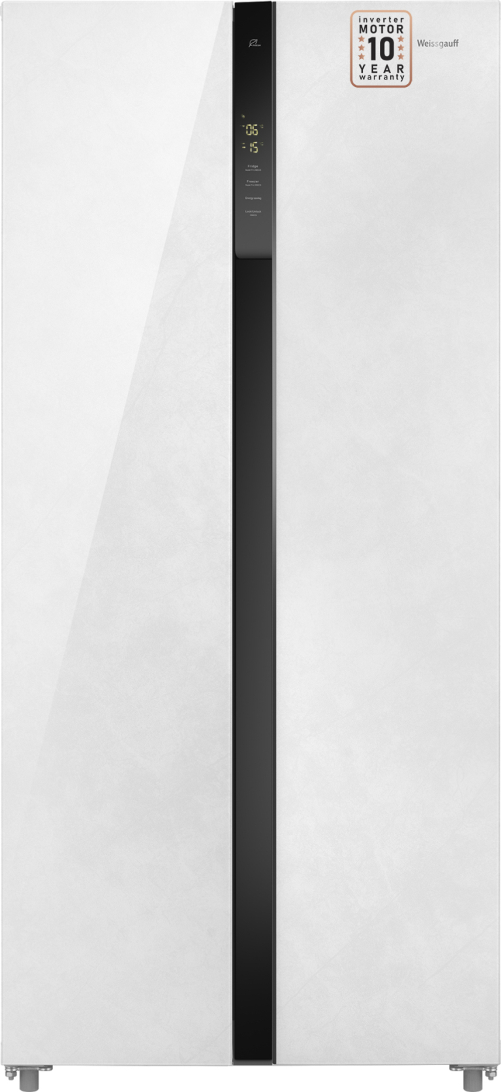 Холодильник (Side-by-Side) Weissgauff WSBS 500 Inverter NoFrost White Rock Glass (q)