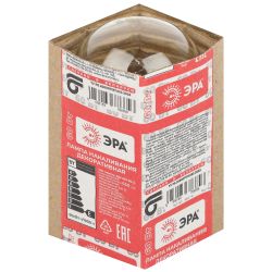Лампа накаливания ЭРА ДШ 230-60-E14-Г 60Вт 230В шар прозрачный в гофре E14
