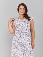 Ночная сорочка С-007/веточки-красныецветы