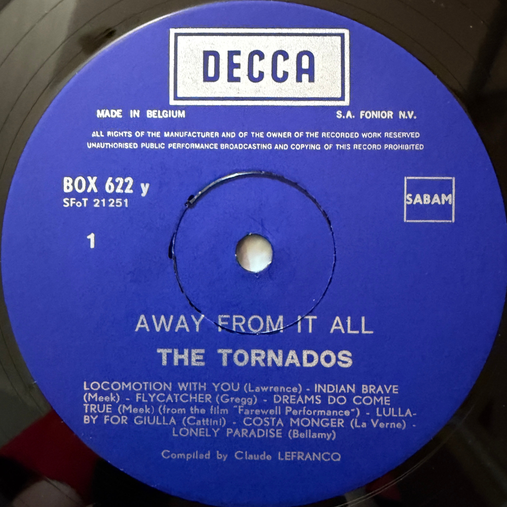 The Tornados ‎– Away From It All 2LP (Бельгия) Т