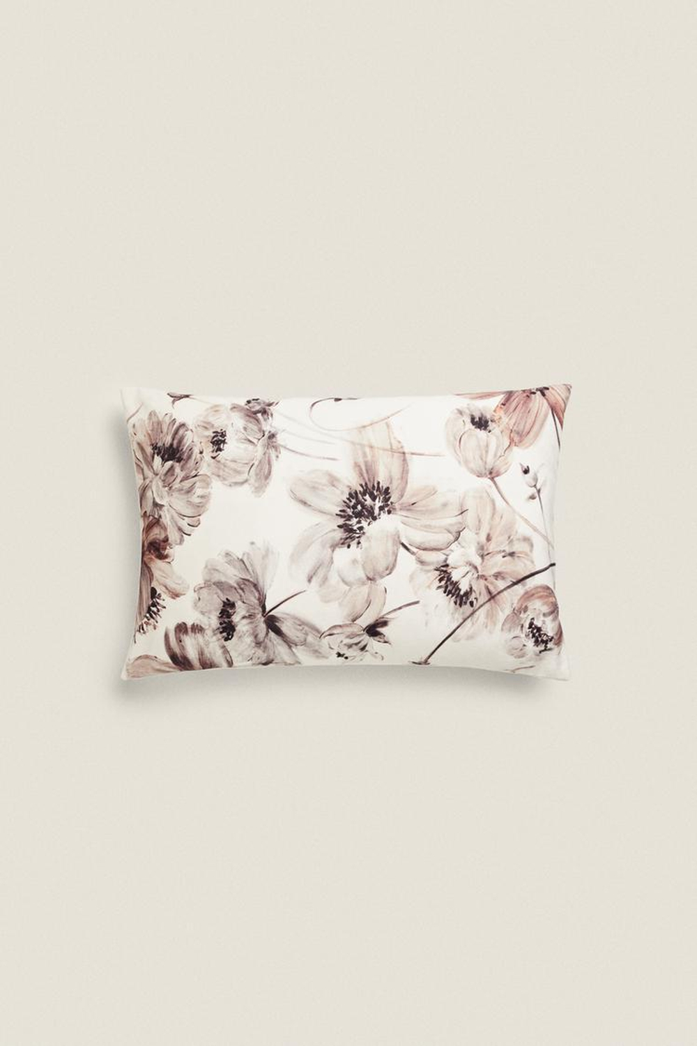 ZARA HOME ХЛОПКОВЫЙ ЧЕХОЛ ДЛЯ ДЕКОРАТИВНОЙ ПОДУШКИ С ЦВЕТОЧНЫМ ПРИНТОМ, РОЗОВЫЙ