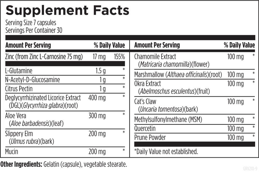 Designs For Health - GRV210 - GI Revive 210 capsules