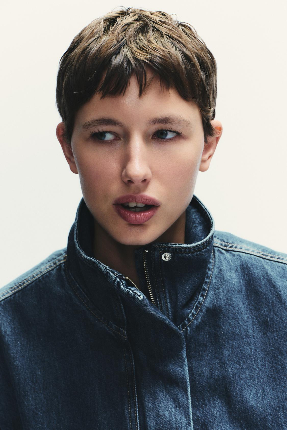 ZARA ДЖИНСОВАЯ КУРТКА TRF, СИНИЙ