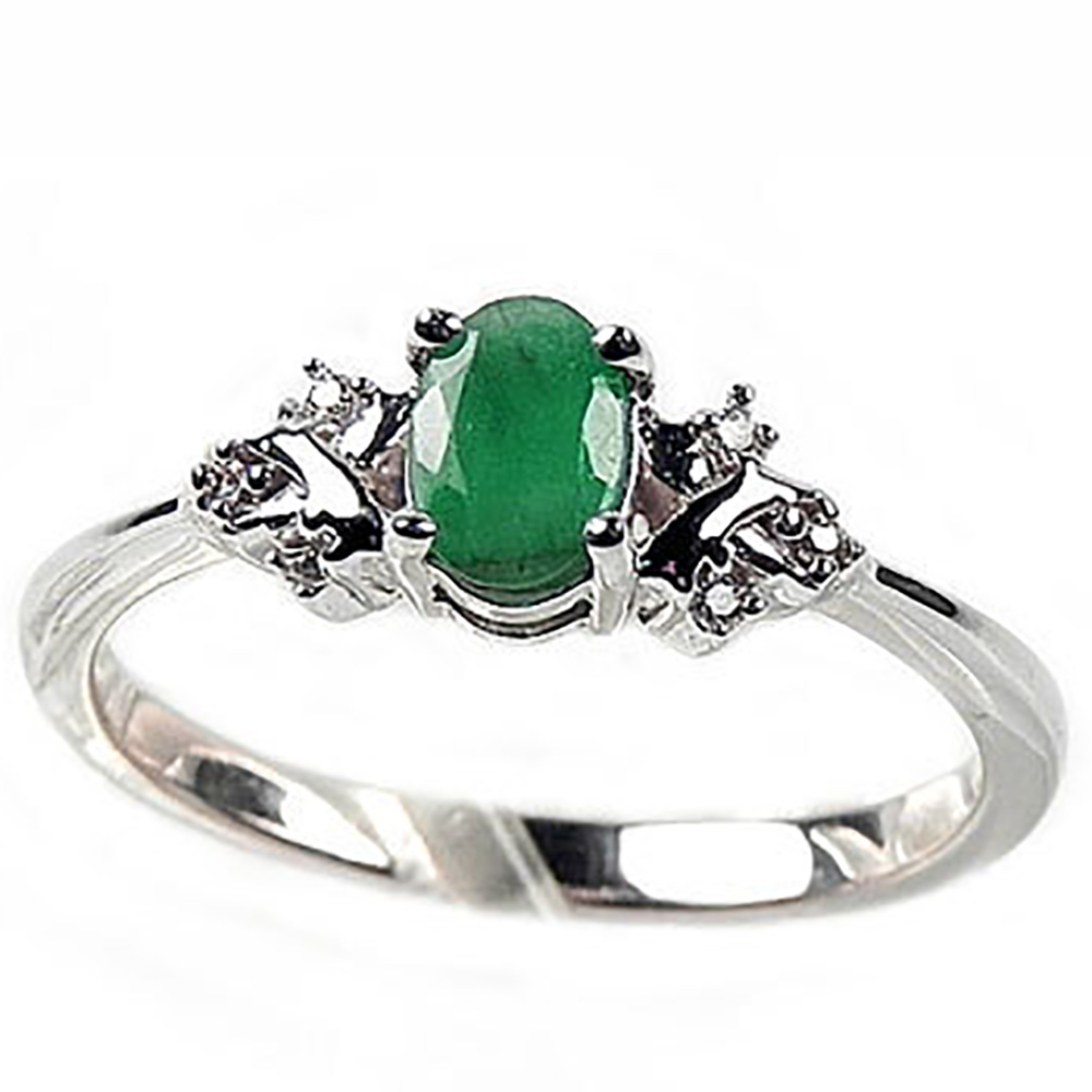 Кольцо "Лисмор" изумруд, циркон