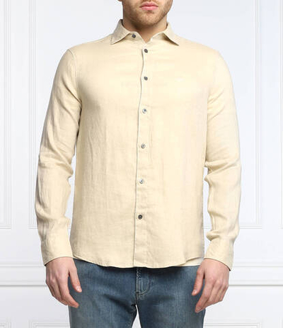 льняная рубашка Emporio Armani - бежевый(3L1CP5 1NBPZ)