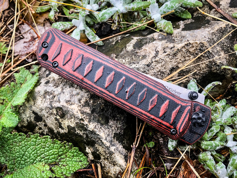 Складной нож Whisper D2 StoneWash Red