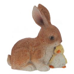 GAEM Фигурка декоративная "Заяц с утенком", L10 W6 H10,5 см