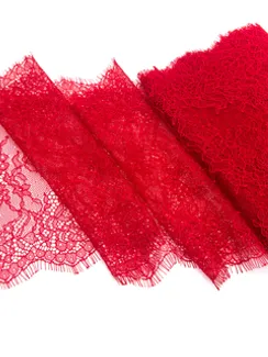 01-11 ОПТ Кружево шантильи 23 см, красный
