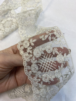 кружево на сетке вышивка шелк/хлопок (Франция) ш-7см отрез 0,6 м