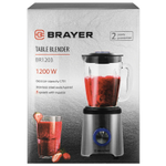 Блендер стационарный BRAYER BR1203, 1200 Вт, 5 скоростей, чаша 1,75 л, метал - стекло, серебристый