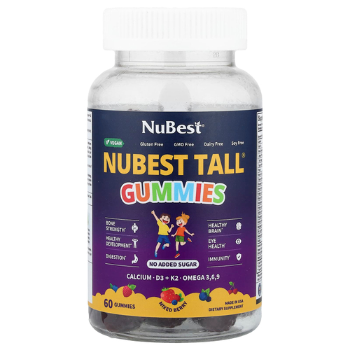 NuBest, Nubest Tall®, жевательные мармеладки, ягодное ассорти, 60 жевательных таблеток
