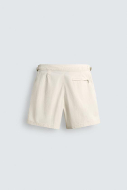 ZARA ДЛИННЫЕ ПЛАВКИ ИЗ РЕЛЬЕФНОЙ ТКАНИ, ЭКРЮ