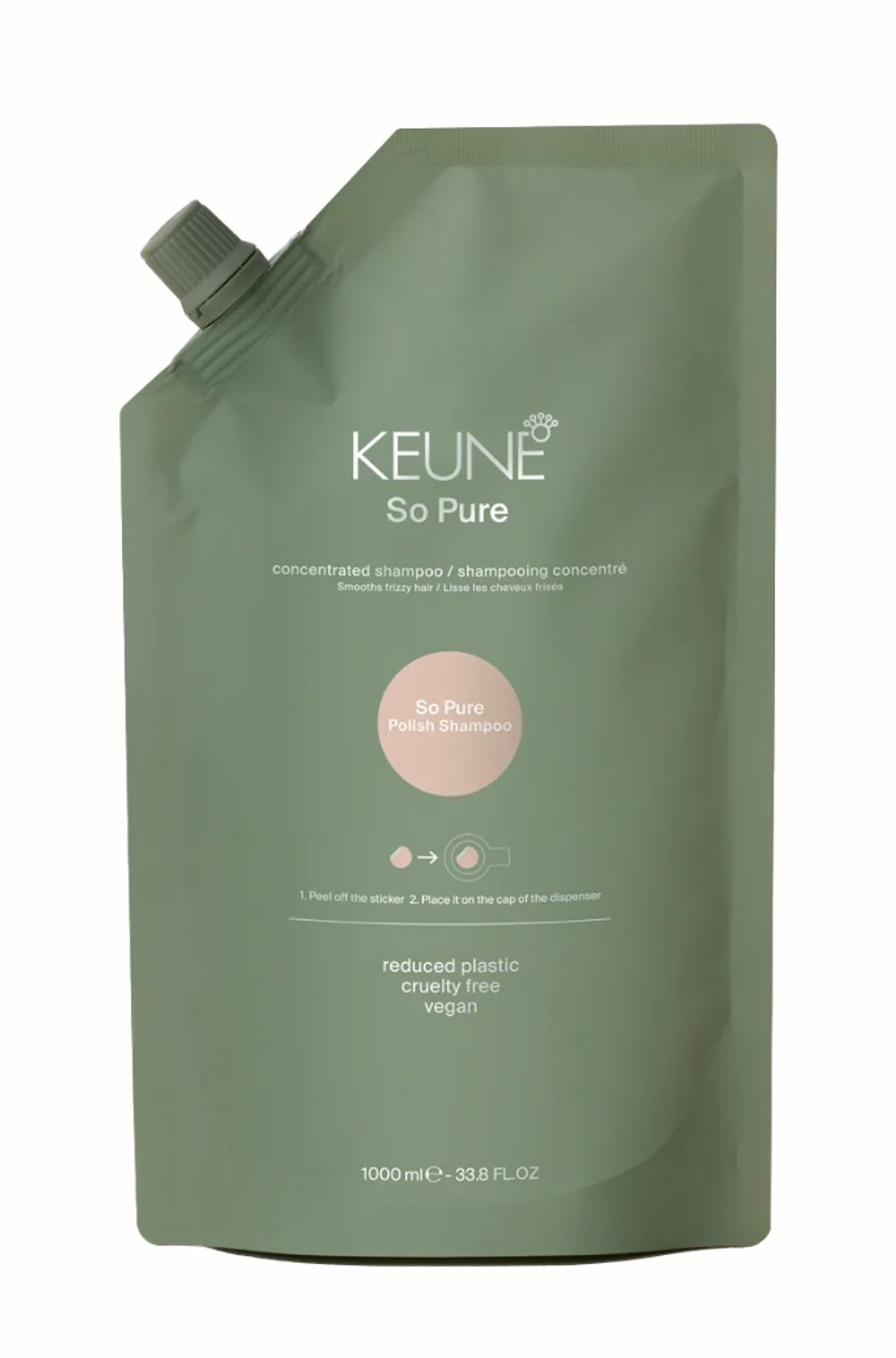 Keune So Pure Спа Шампунь ПОЛИРУЮЩИЙ Polish Shampoo Refill 1000 мл