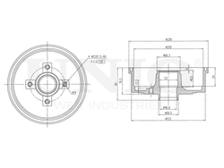 Барабан тормозной задний UNIO BRD-10062