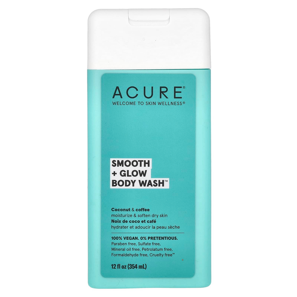 ACURE, гель для душа, гладкость и сияние, кокос и кофе, 354 мл (12 жидк. унций)
