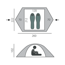 Палатка BTrace туристическая Spin 2 (222х260х102)