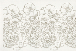 The Story of a Girl in the Forest. Post Card. Coloring Book