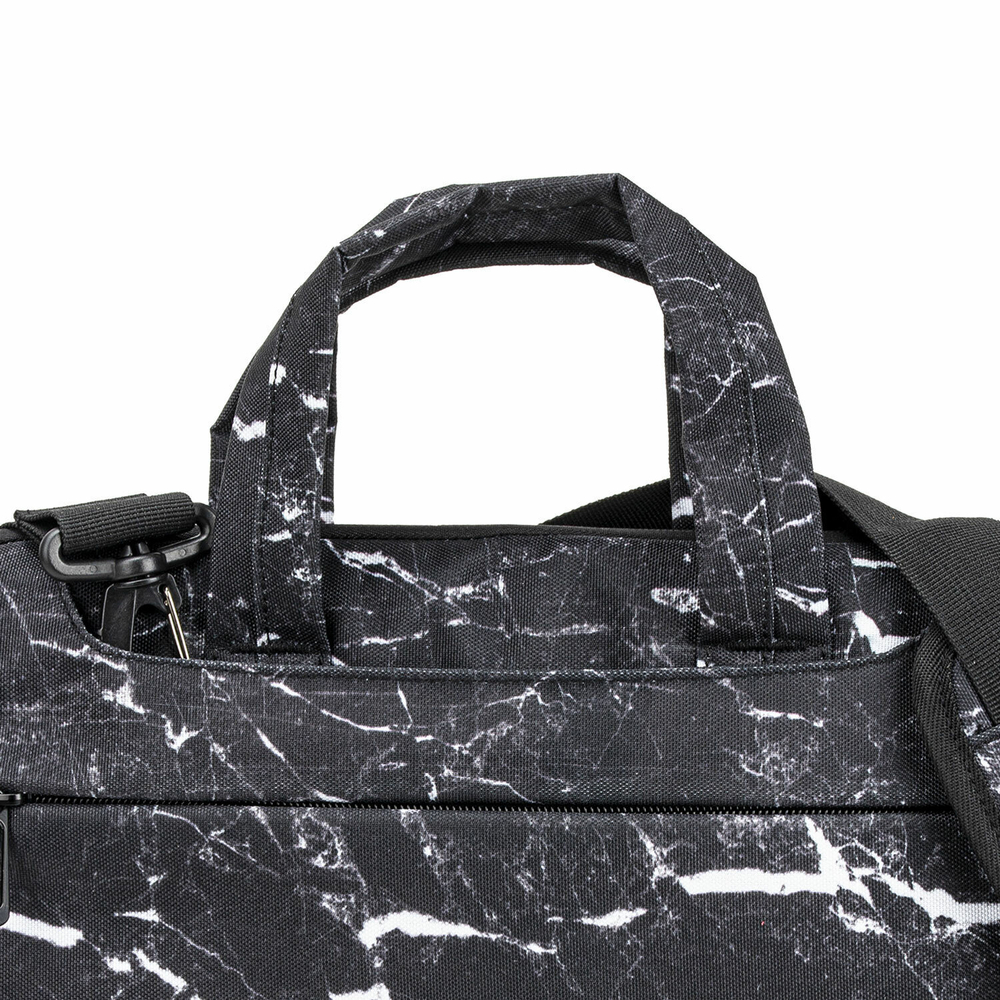 Сумка портфель BRAUBERG STYLE с отделением для ноутбука 13-14" 3 кармана "Marble" черная 26х36х3 см
