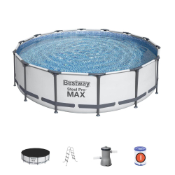 Каркасный бассейн Bestway 427х107 см + фильтр-насос 3028 л/ч, тент, лестница (56950 BW)