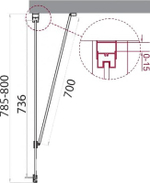 Душевая стенка BelBagno Marmi 80 MARMI-80-FIX-C-Cr профиль Хром стекло прозрачное
