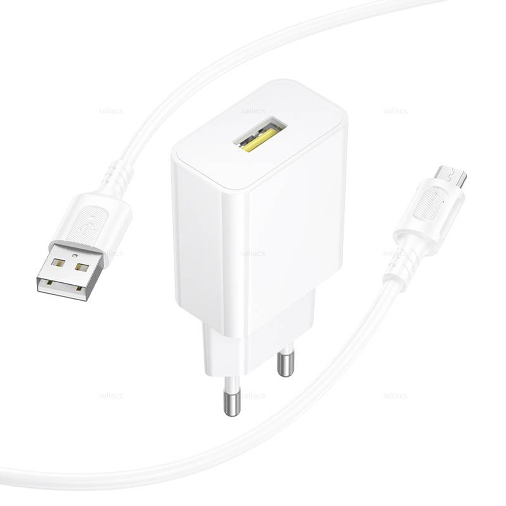 Зарядное устройство на Micro Borofone QC3.0 BA111A (white)