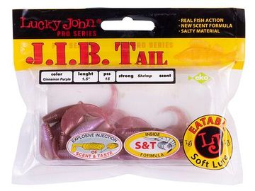 Твистеры съедобные LJ Pro Series J.I.B TAIL 1.5in (3,8 см), цв. T43, 15 шт.